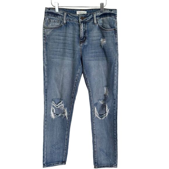 Nature‎ Denim Jeans NT2105M Boyfriend Light Destroyed Denim Jeans Size 26 - Picture 1 of 15
